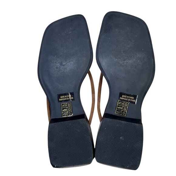 Jeffrey Campbell Islander Slide 9 Sandal Brown Gold Toe Ring - Picture 3 of 4